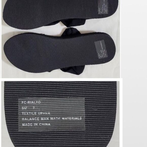 New Falls Creek Sandals Womens Size 7 Black Cloth Strappy Flat Shoes NWT - Picture 14 of 15